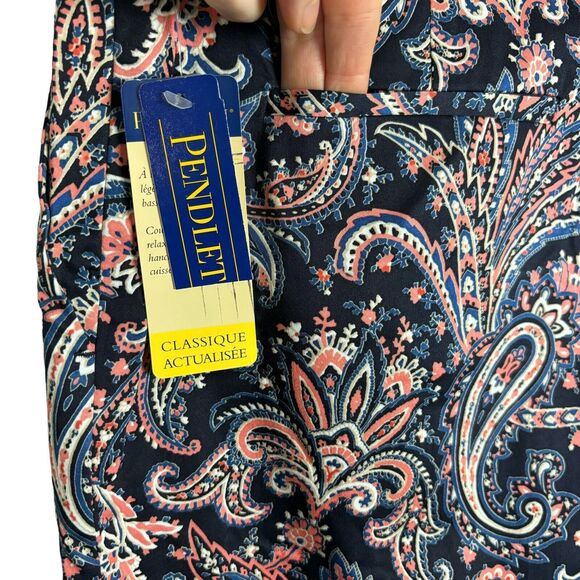 NWT Pendleton Blue & Orange Paisley Print Ankle Pants Women's Size 8 - Picture 4 of 7